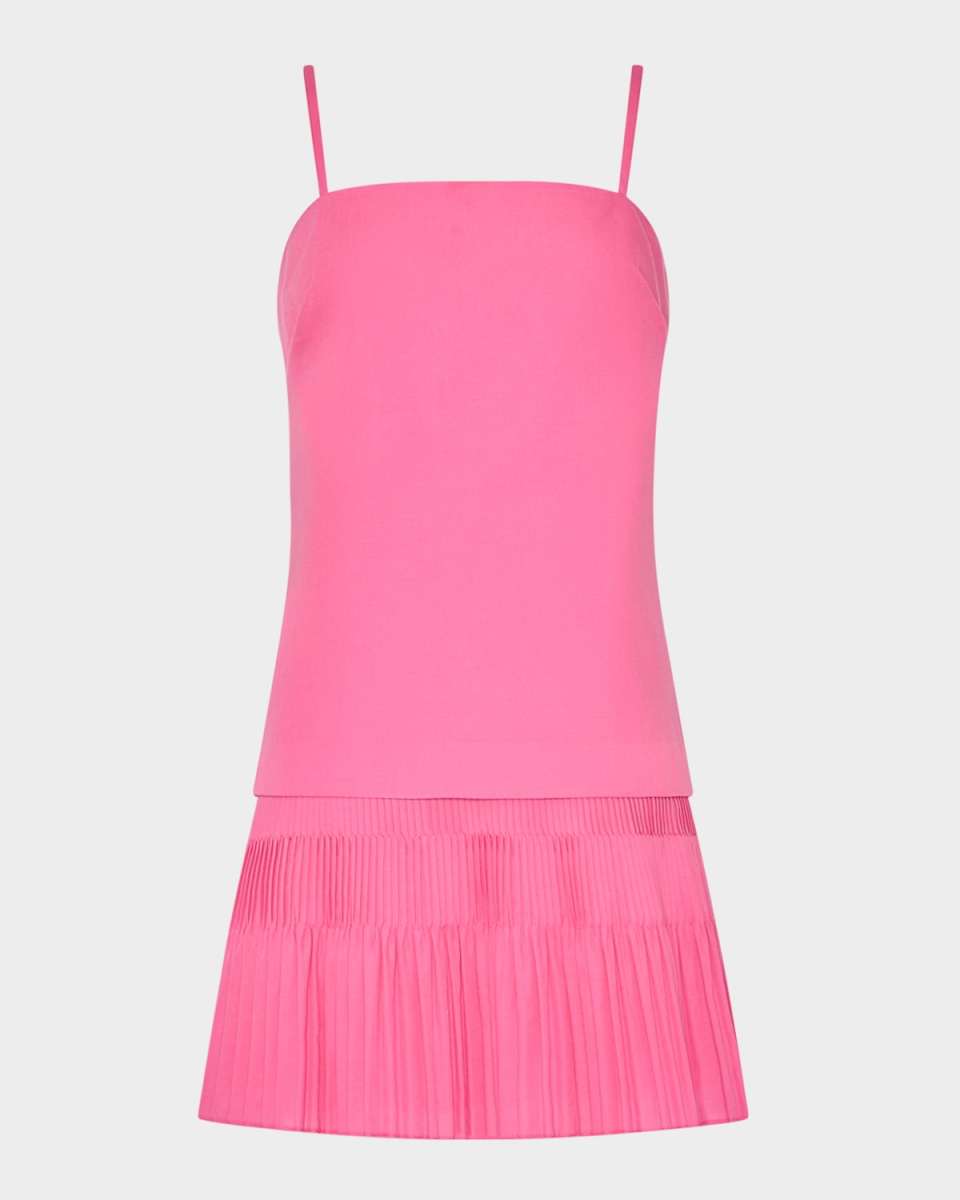 Nola Pleated Flounce Cotton Poplin Mini Dress